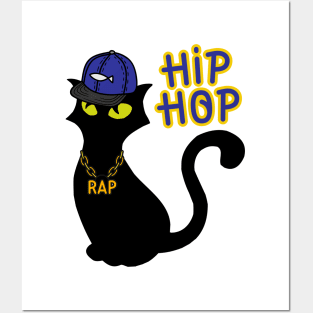 Hip Hop Black Cat Posters and Art